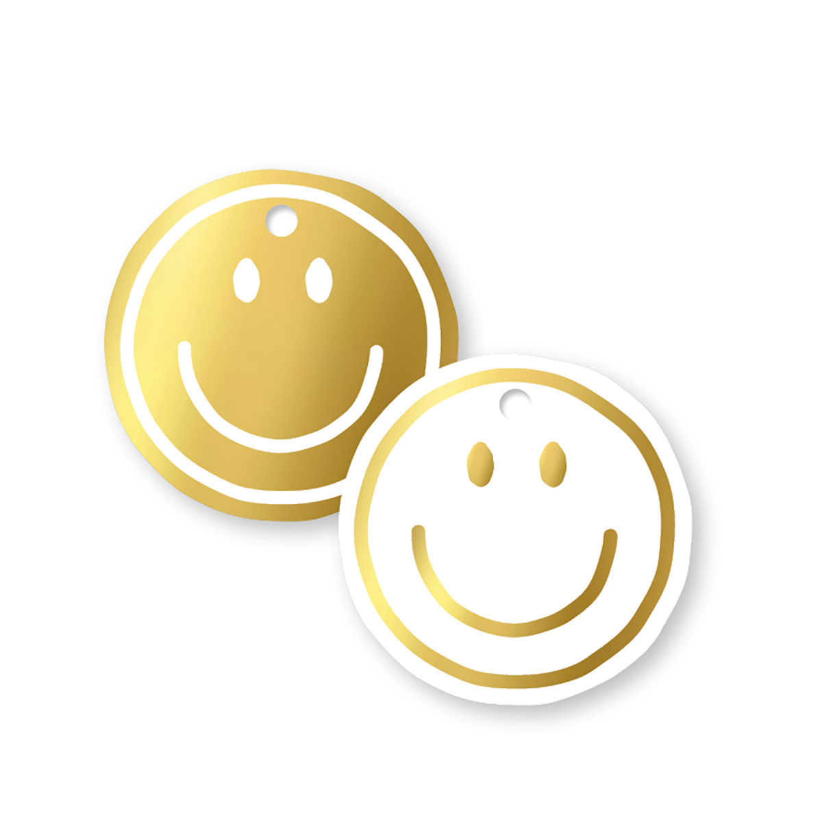 Cadeaulabel rond Smile goud wit