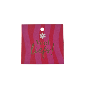 Cadeaulabel Veel liefs roze