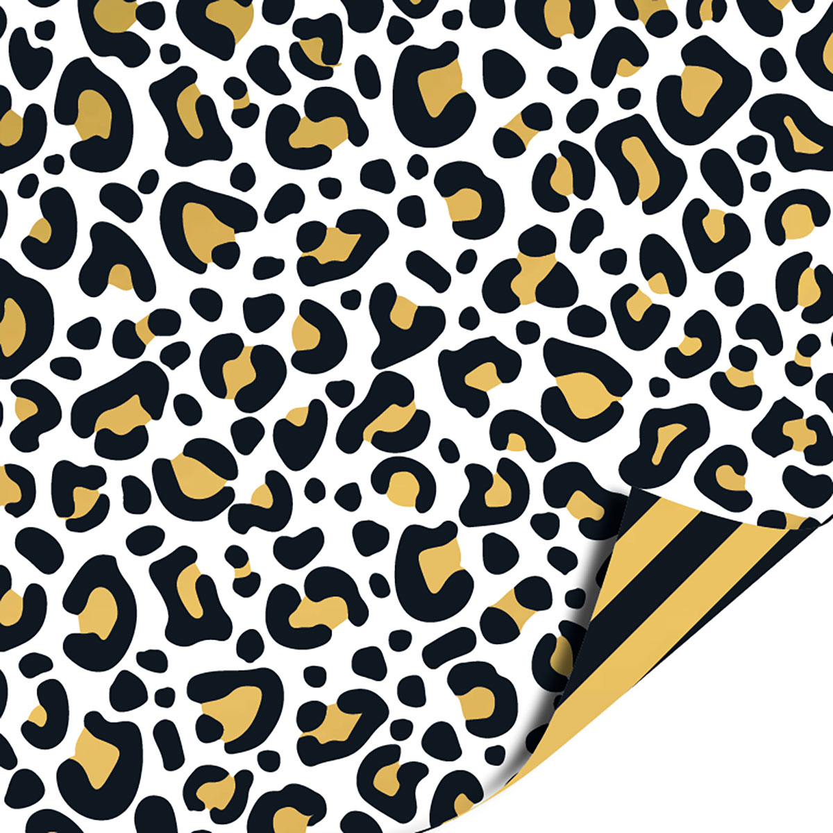 Cadeaupapier Leopard WitGoud