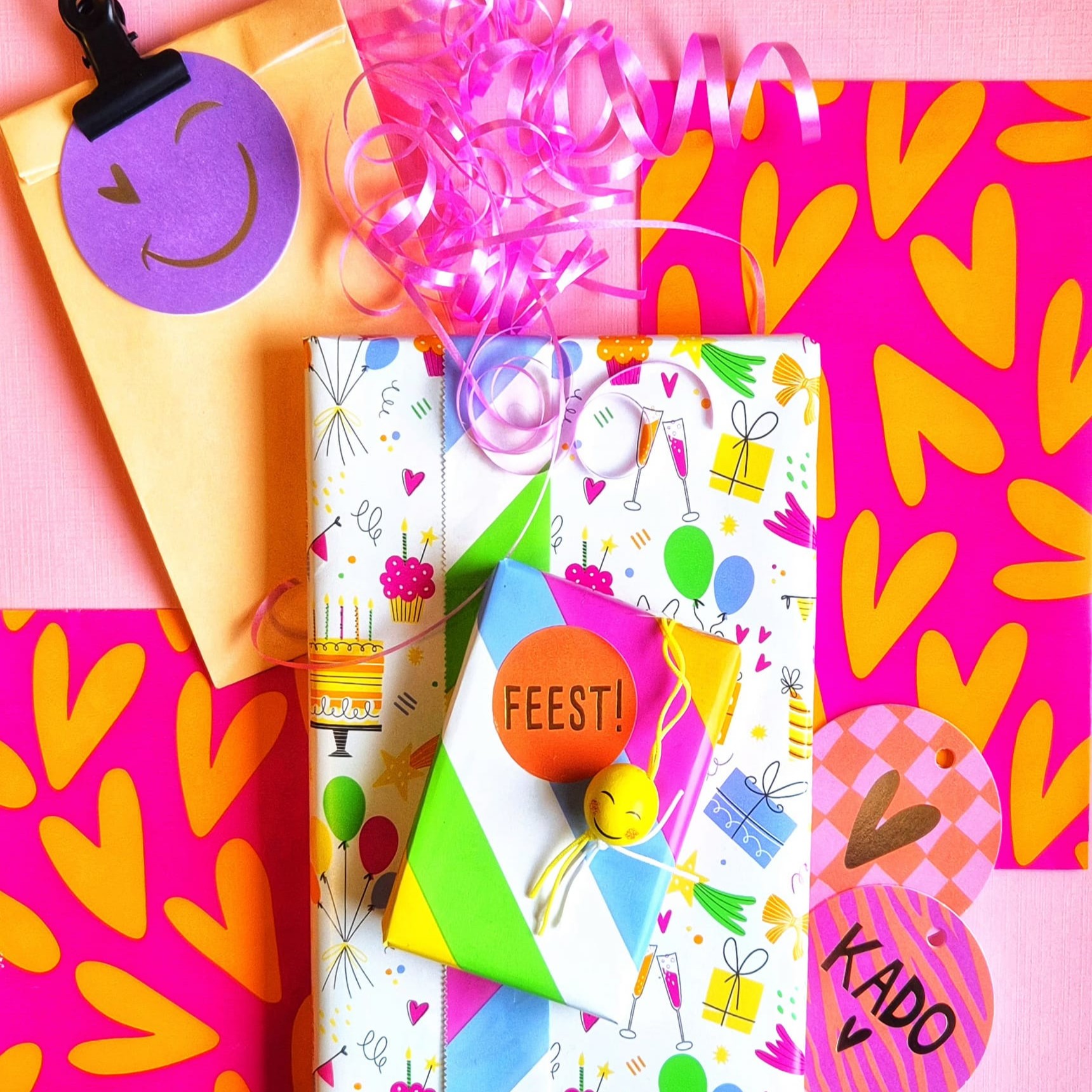 Cadeauzakje Hartje Roze M - Afbeelding 2