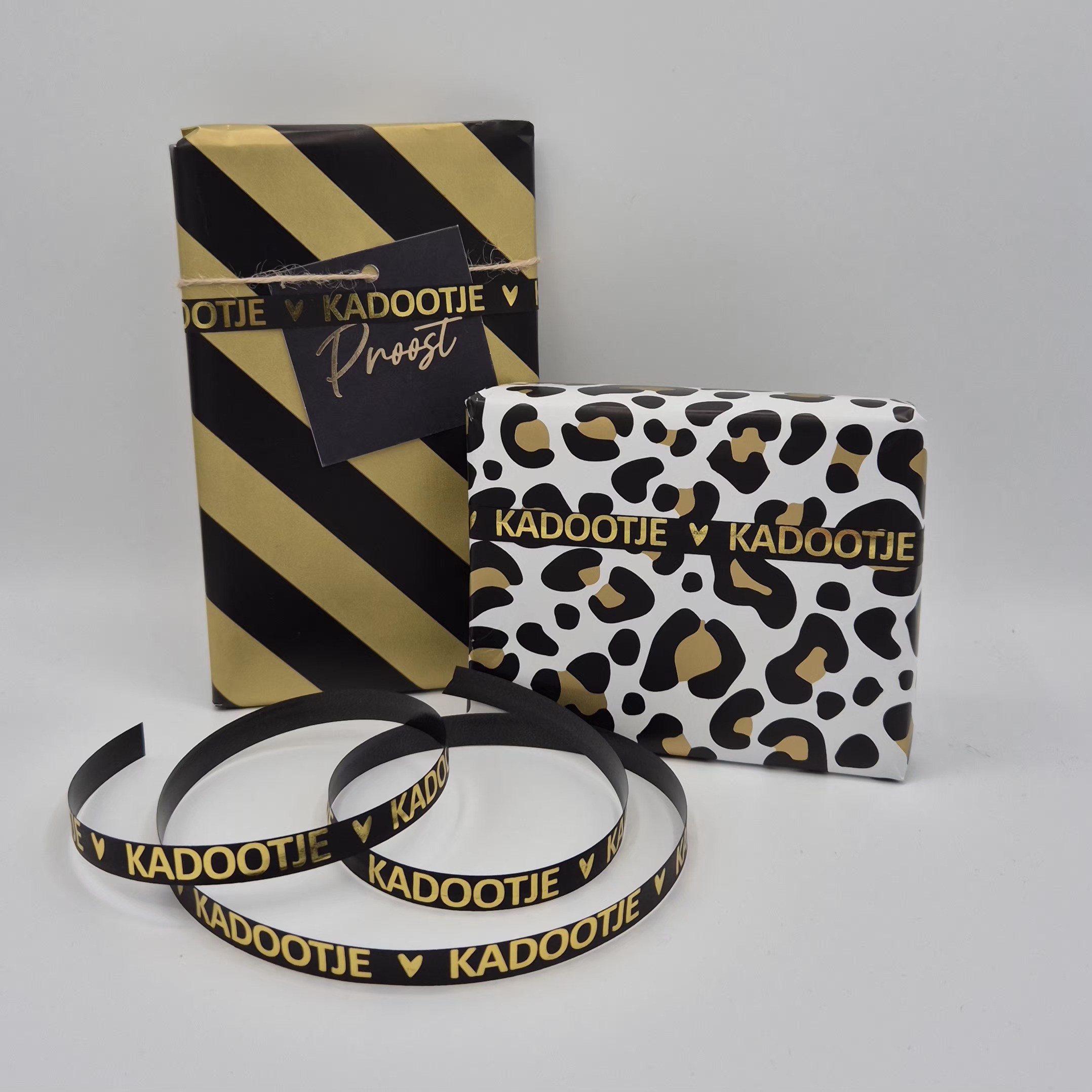 Cadeaupapier Leopard WitGoud - Afbeelding 2