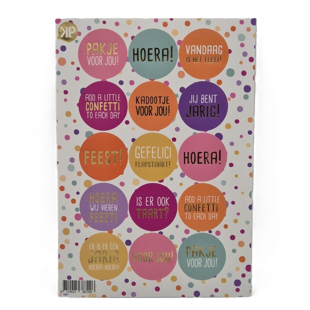 Stickervel Confetti feest